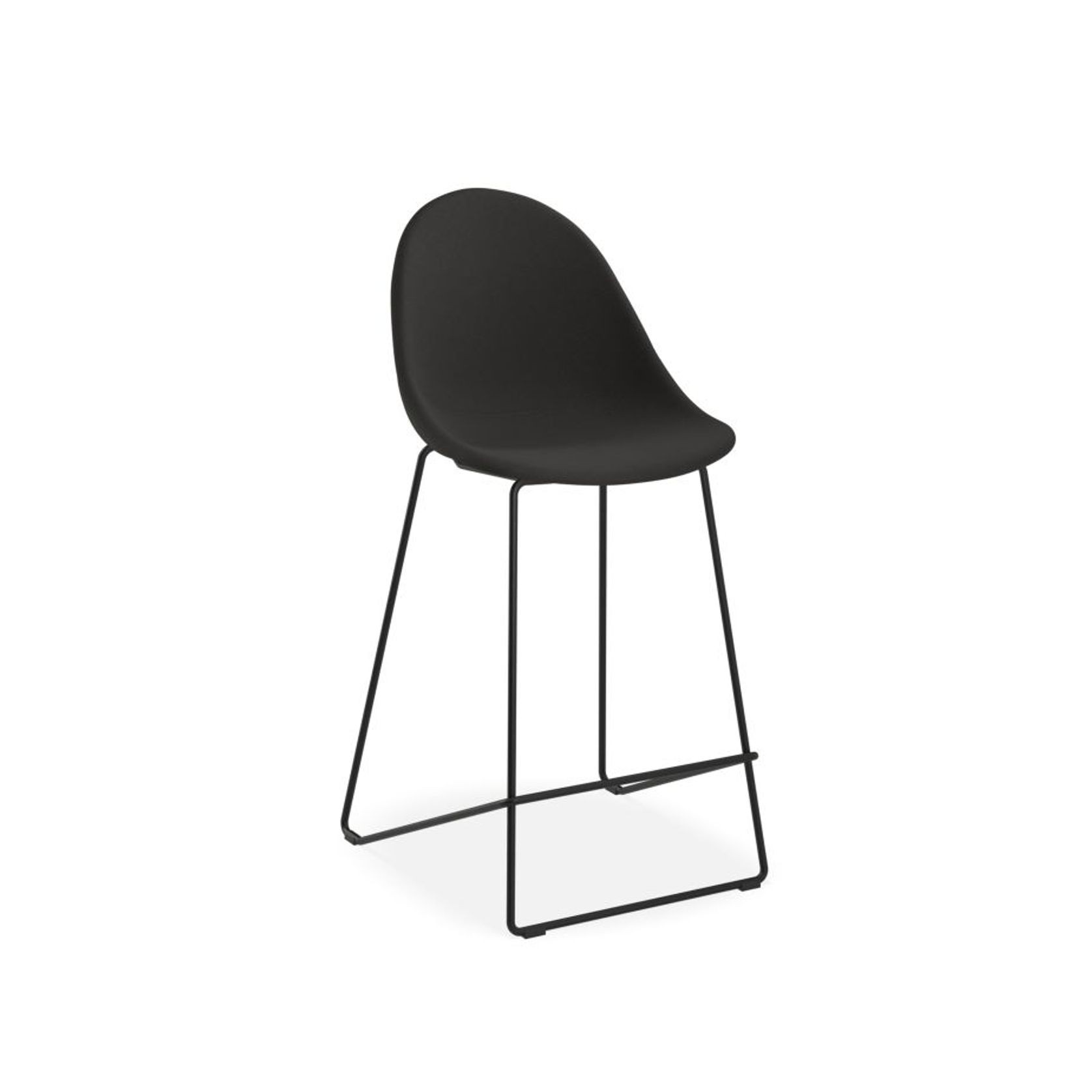 Pebble Fabric Anthracite Upholstered Stool - Counter Stool 65cm Seat Height gallery detail image