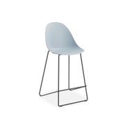 Pebble Blue Stool Shell Seat - Counter Stool 65cm Seat - White Base gallery detail image