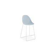 Pebble Blue Stool Shell Seat - Counter Stool 65cm Seat - White Base gallery detail image