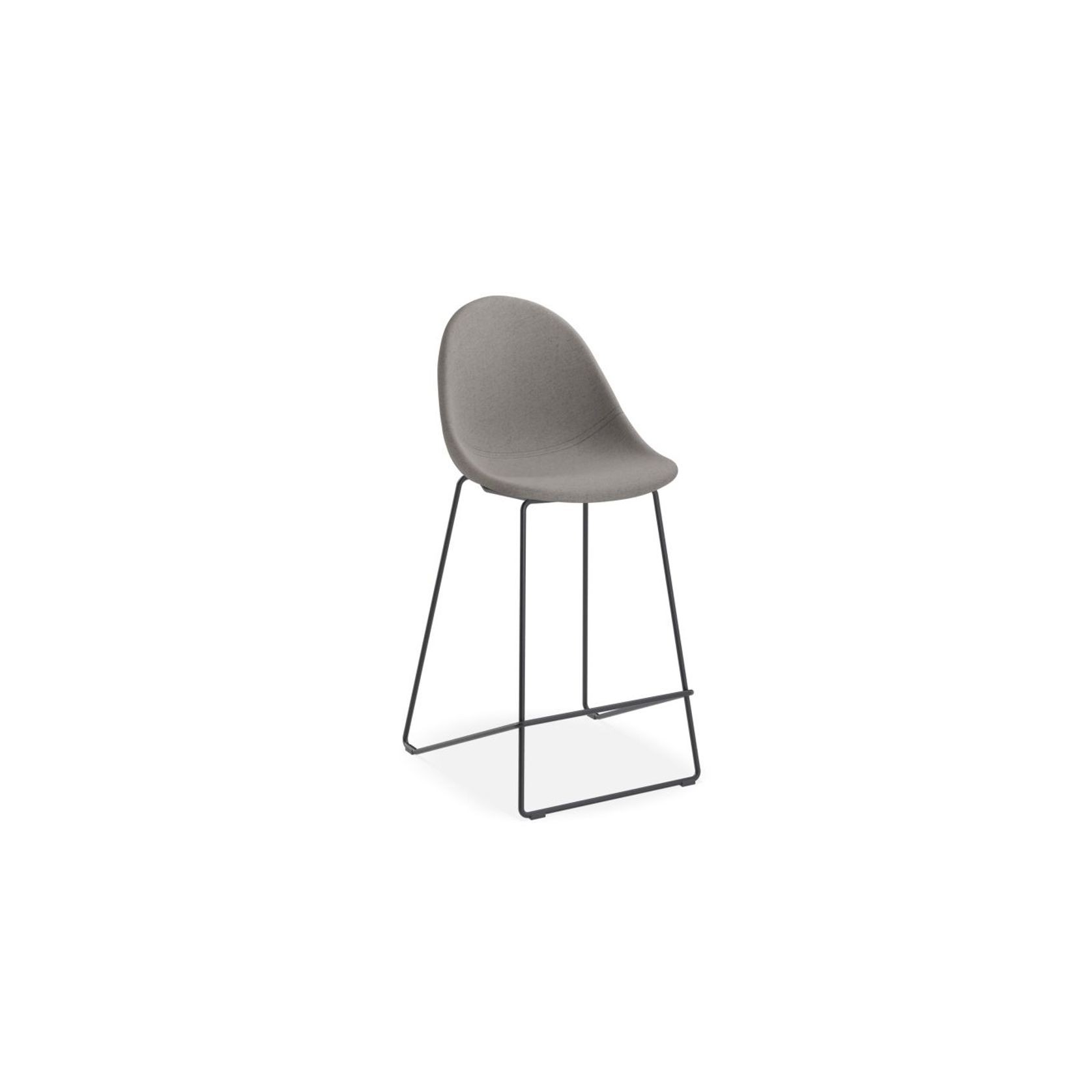 Pebble Fabric Grey Upholstered Stool -75cm Seat Height gallery detail image
