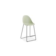 Pebble Mint Green Stool Shell Seat - Bar Stool 75cm Seat - White Base gallery detail image