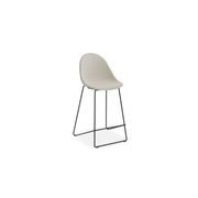 Pebble Fabric Light Grey Upholstered Stool - Counter Stool 65cm Seat - White Frame gallery detail image