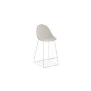 Pebble Fabric Light Grey Upholstered Stool - Bar Stool 75cm Seat - Black Frame gallery detail image