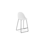 Pebble White Stool Shell Seat - Counter Stool 65cm Seat Height - Black Frame gallery detail image