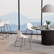 Pebble White Stool Shell Seat - Counter Stool 65cm Seat Height - White Frame gallery detail image