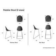 Pebble White Stool Shell Seat - Counter Stool 65cm Seat Height - White Frame gallery detail image