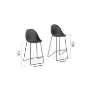 Pebble White Stool Shell Seat - Counter Stool 65cm Seat Height - Black Frame gallery detail image