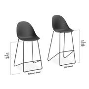 Pebble White Stool Shell Seat - Counter Stool 65cm Seat Height - White Frame gallery detail image