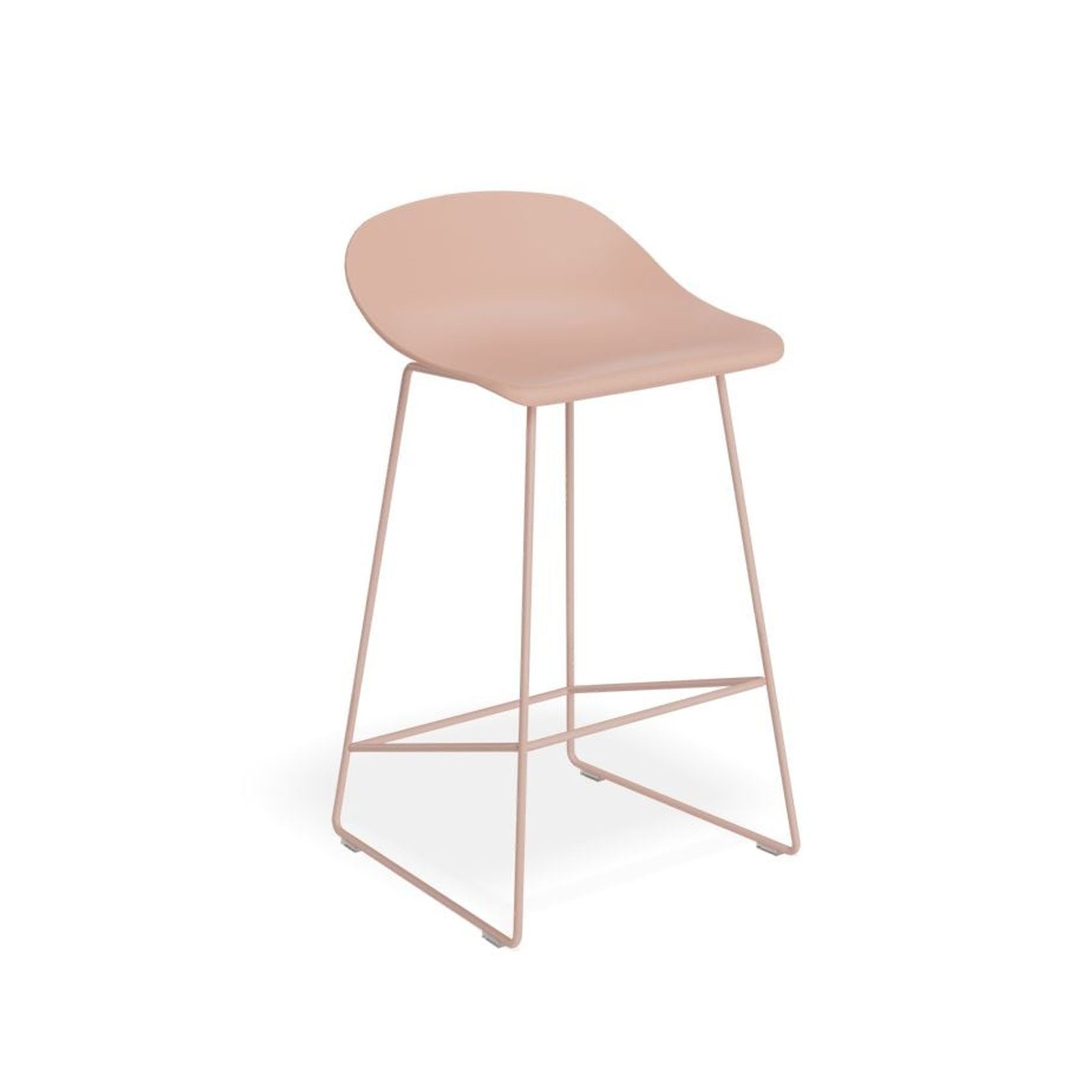 Pop Stool - Soft Pink Frame and Shell Seat gallery detail image