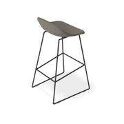 Pop Stool with Black Frame and Fabric Grey Seat gallery detail image