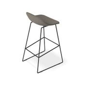 Pop Stool with Black Frame and Fabric Grey Seat gallery detail image