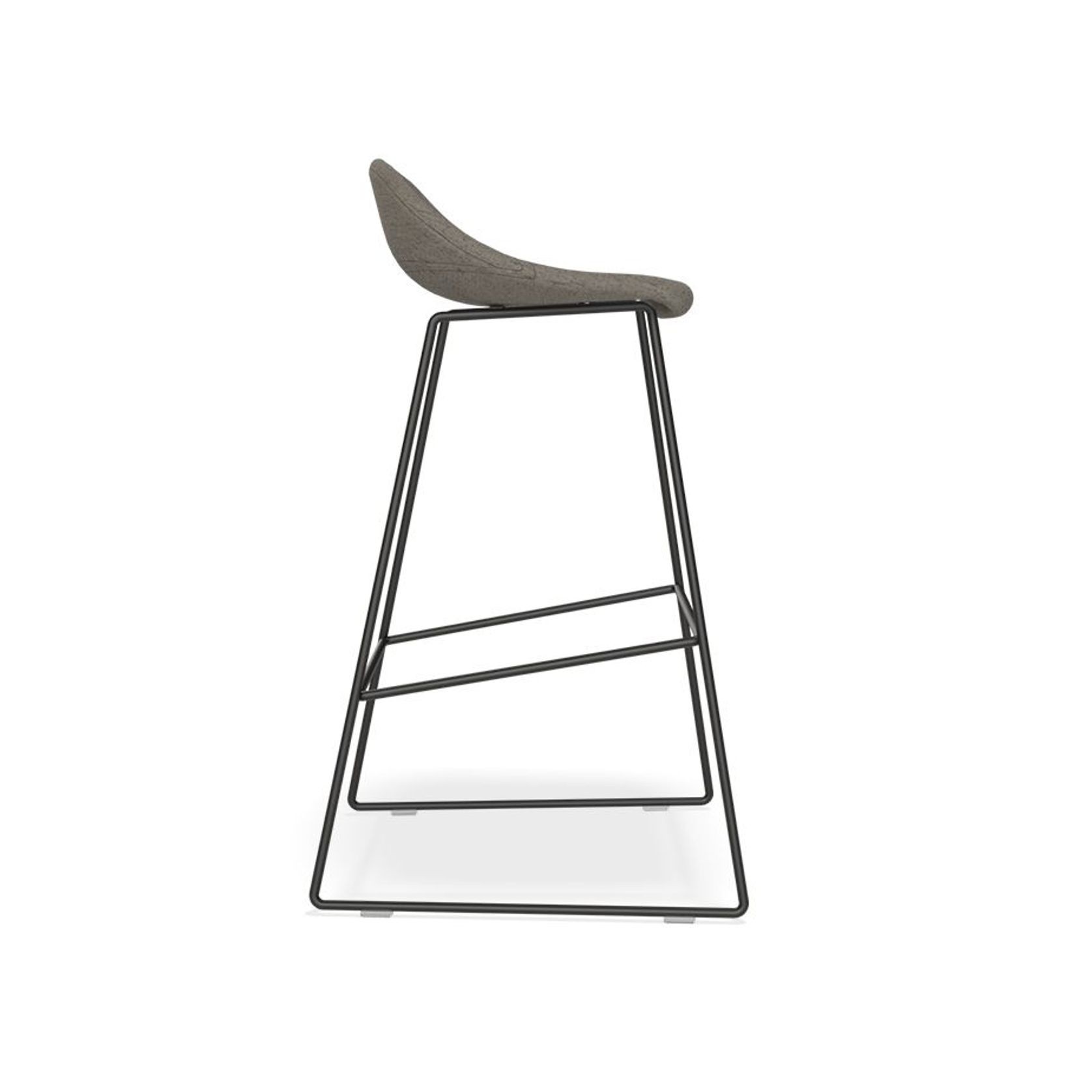 Pop Stool with Black Frame and Fabric Grey Seat gallery detail image