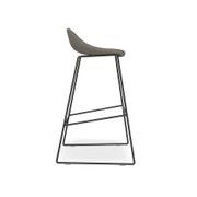 Pop Stool with Black Frame and Fabric Grey Seat gallery detail image