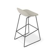 Pop Stool with Black Frame and Fabric Light Grey Seat gallery detail image