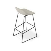Pop Stool with Black Frame and Fabric Light Grey Seat gallery detail image