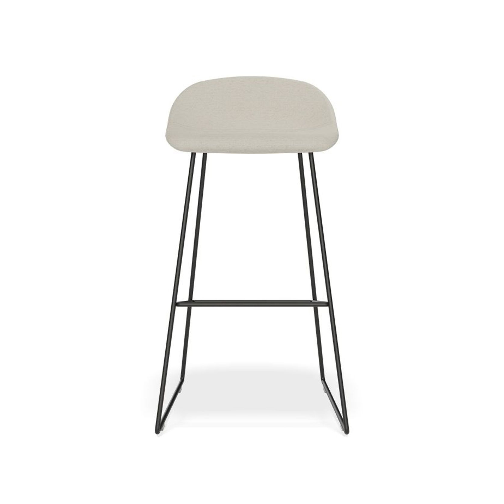Pop Stool with Black Frame and Fabric Light Grey Seat gallery detail image