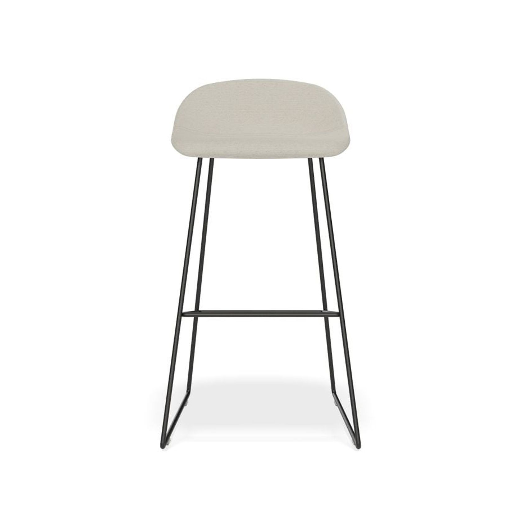 Pop Stool with Black Frame and Fabric Light Grey Seat gallery detail image