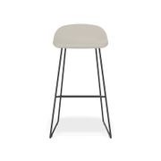 Pop Stool with Black Frame and Fabric Light Grey Seat gallery detail image