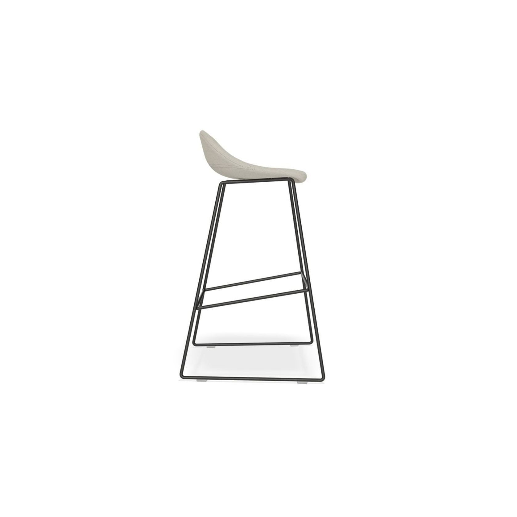 Pop Stool with Black Frame and Fabric Light Grey Seat gallery detail image