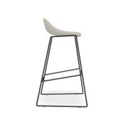 Pop Stool with Black Frame and Fabric Light Grey Seat gallery detail image