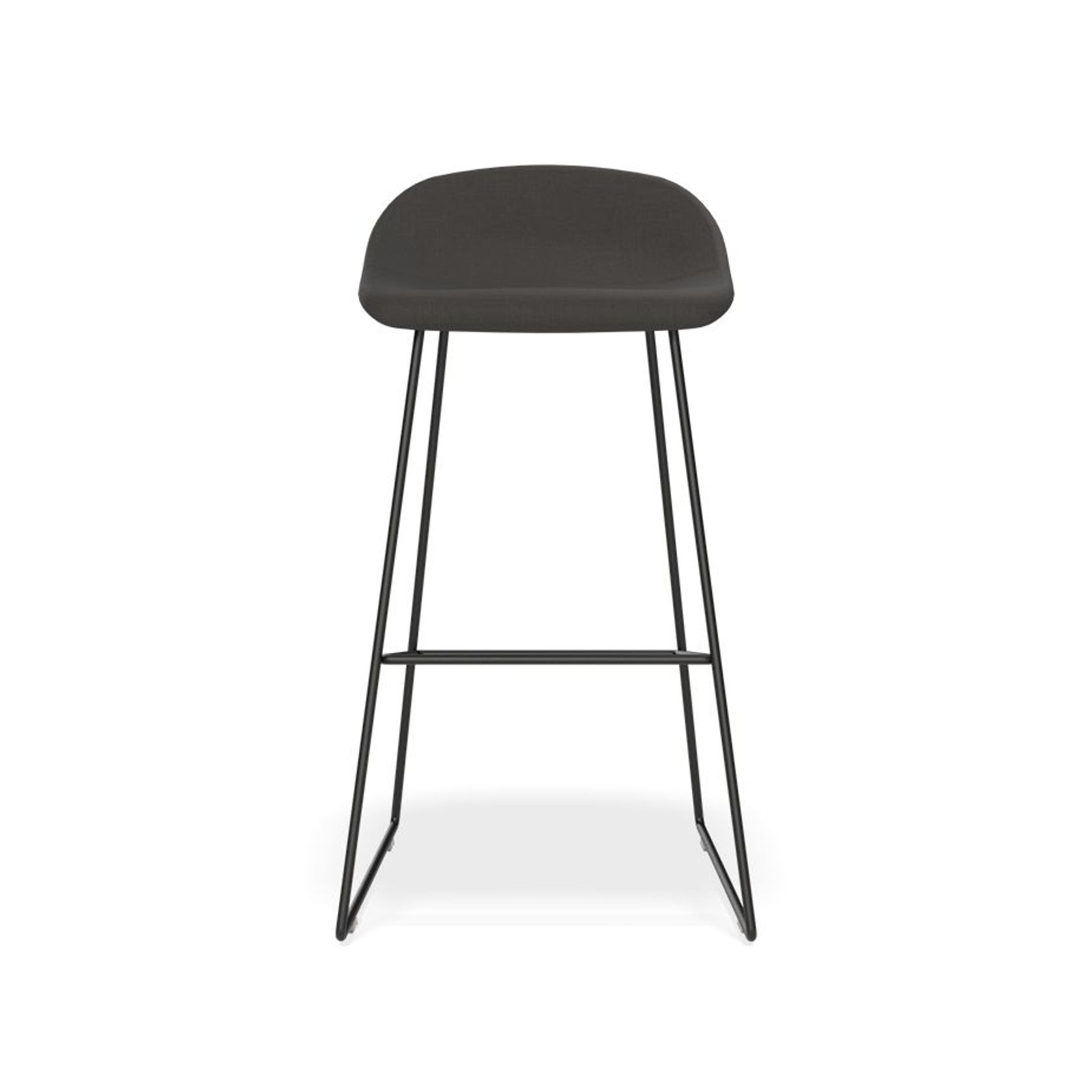 Pop Stool with Black Frame and Fabric Anthricite Seat gallery detail image