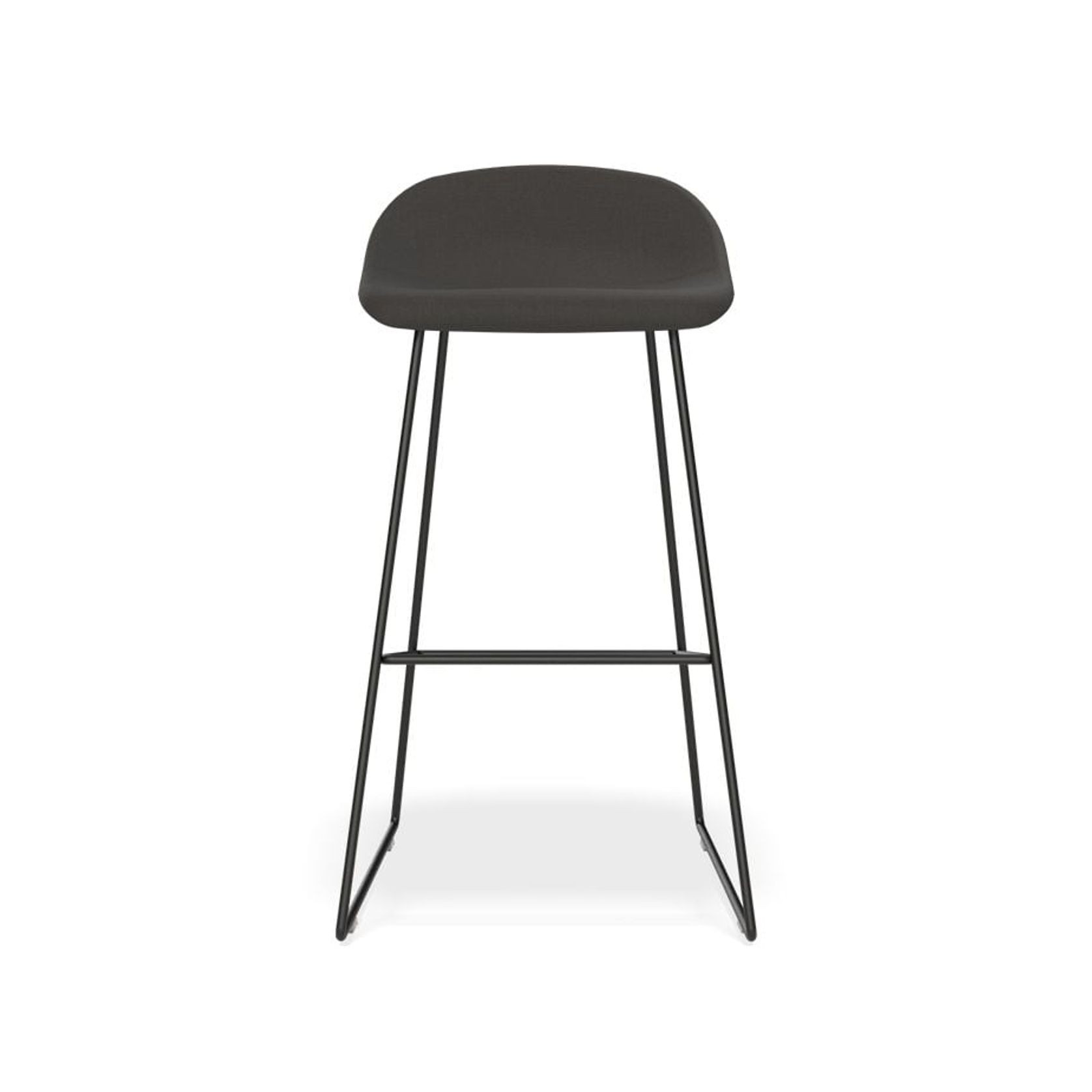 Pop Stool with Black Frame and Fabric Anthricite Seat gallery detail image