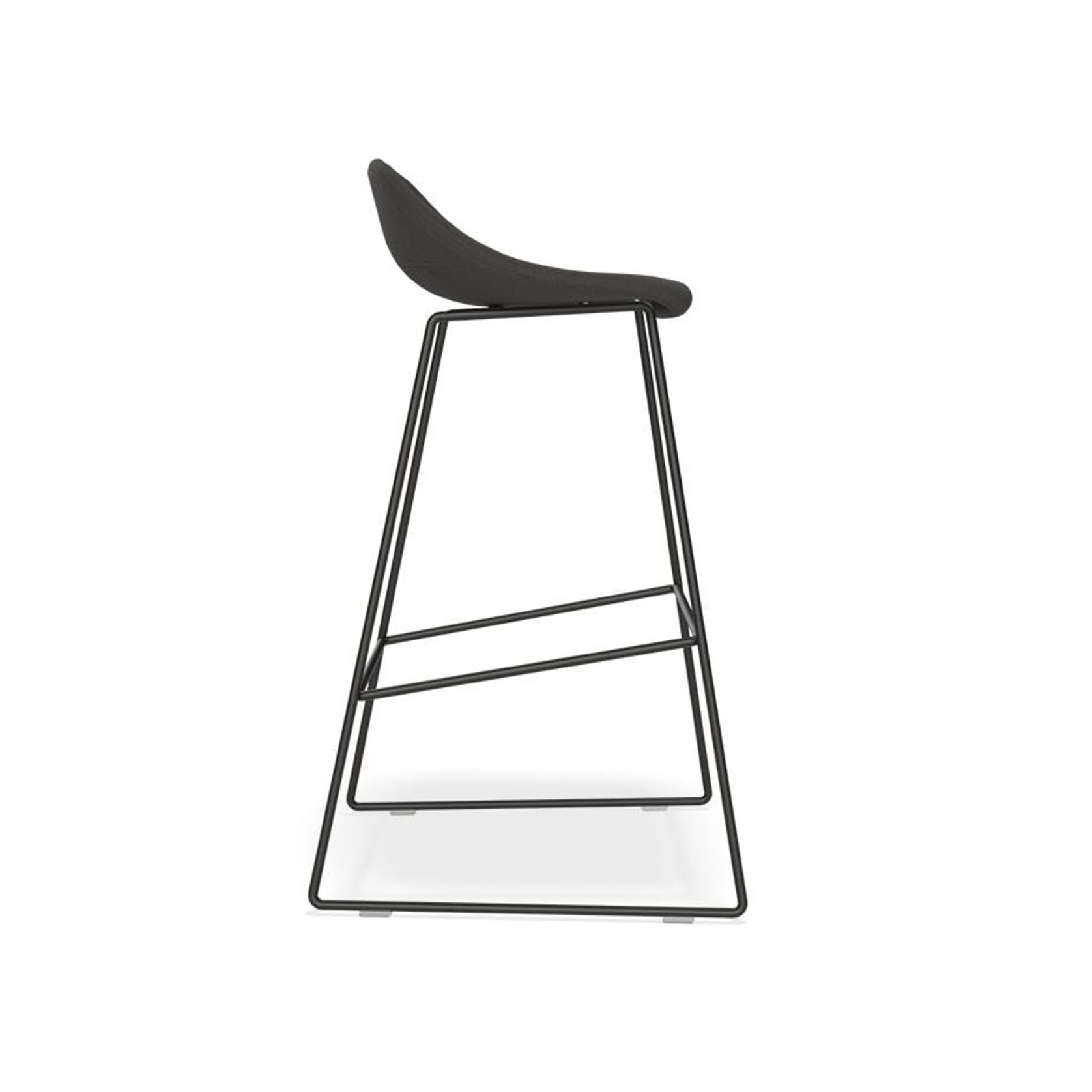 Pop Stool with Black Frame and Fabric Anthricite Seat gallery detail image