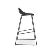 Pop Stool with Black Frame and Upholstered Vintage Black Seat gallery detail image