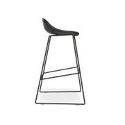 Pop Stool with Black Frame and Upholstered Vintage Black Seat gallery detail image