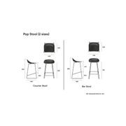 Pop Stool with Black Frame and Fabric Grey Seat gallery detail image