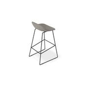 Pop Stool with Black Frame and Upholstered Vintage Grey Seat gallery detail image