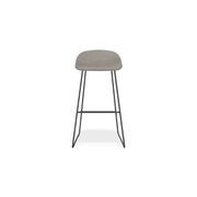 Pop Stool with Black Frame and Upholstered Vintage Grey Seat gallery detail image