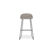 Pop Stool with Black Frame and Upholstered Vintage Grey Seat gallery detail image