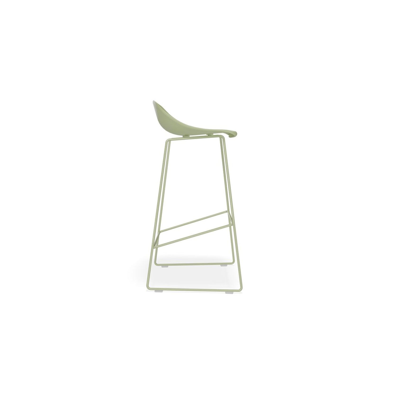 Pop Stool - Dusty Green Frame and Shell Seat gallery detail image