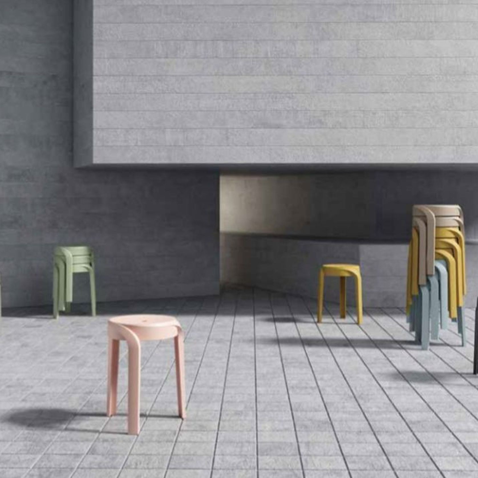 Swirl Stool - Grey gallery detail image