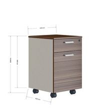 ANDERS Mobile Drawer Cabinet 40cm - Australian Gold Oak & Beige gallery detail image