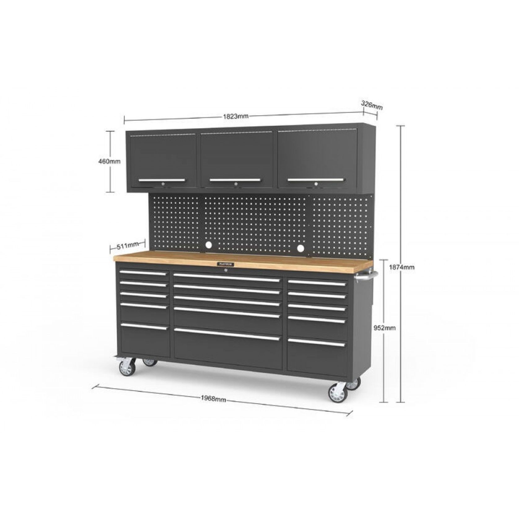 Black Mobile Work Bench | GS-WB72P6 gallery detail image