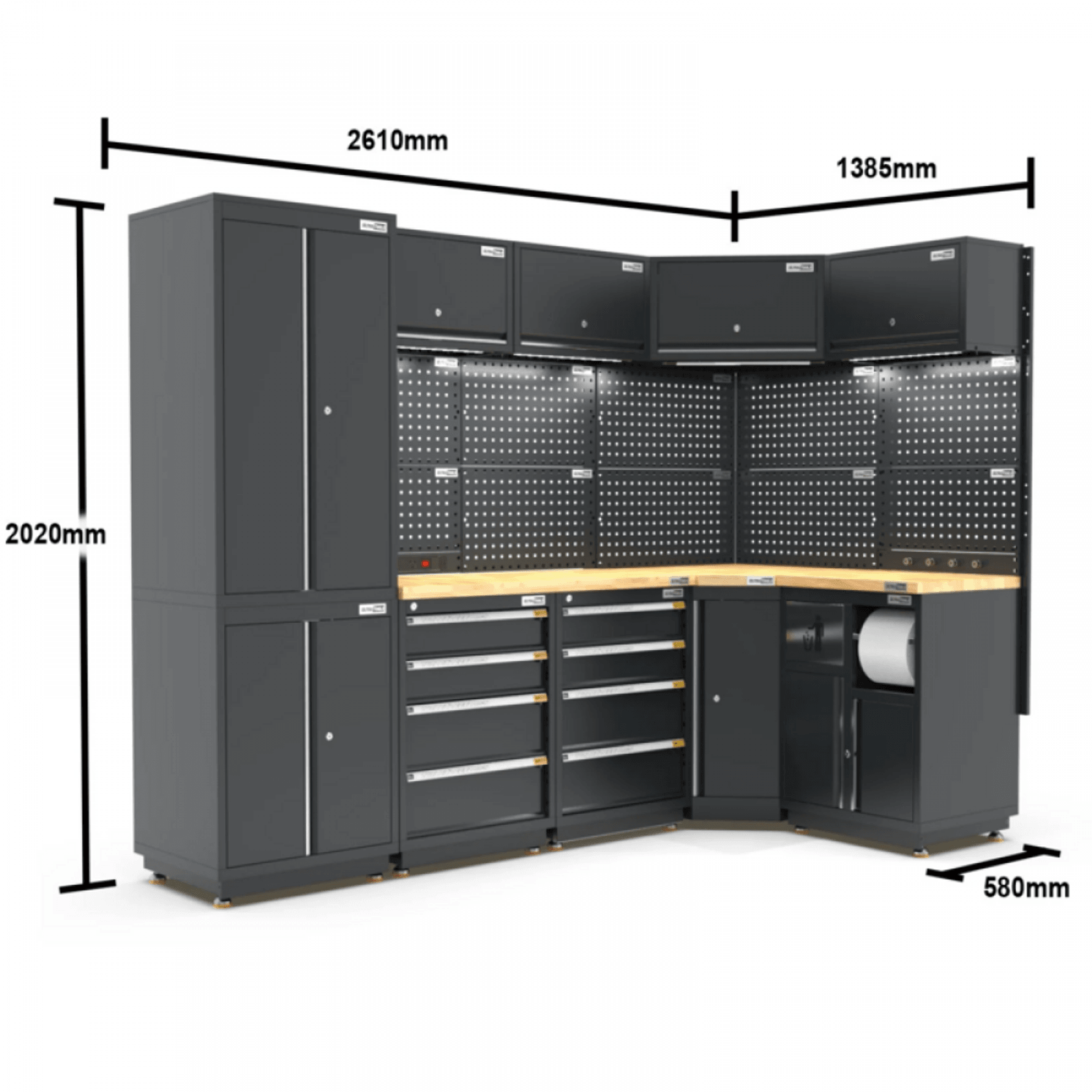 Pro Series Black Garage Storage Cabinet | GS30-COR35P gallery detail image