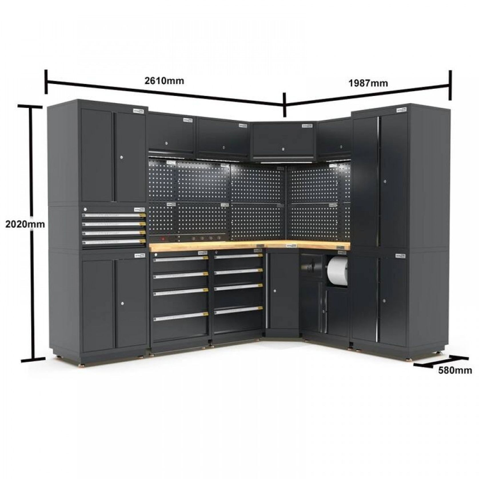Pro Series Black Garage Storage Cabinet | GS30-COR38P gallery detail image