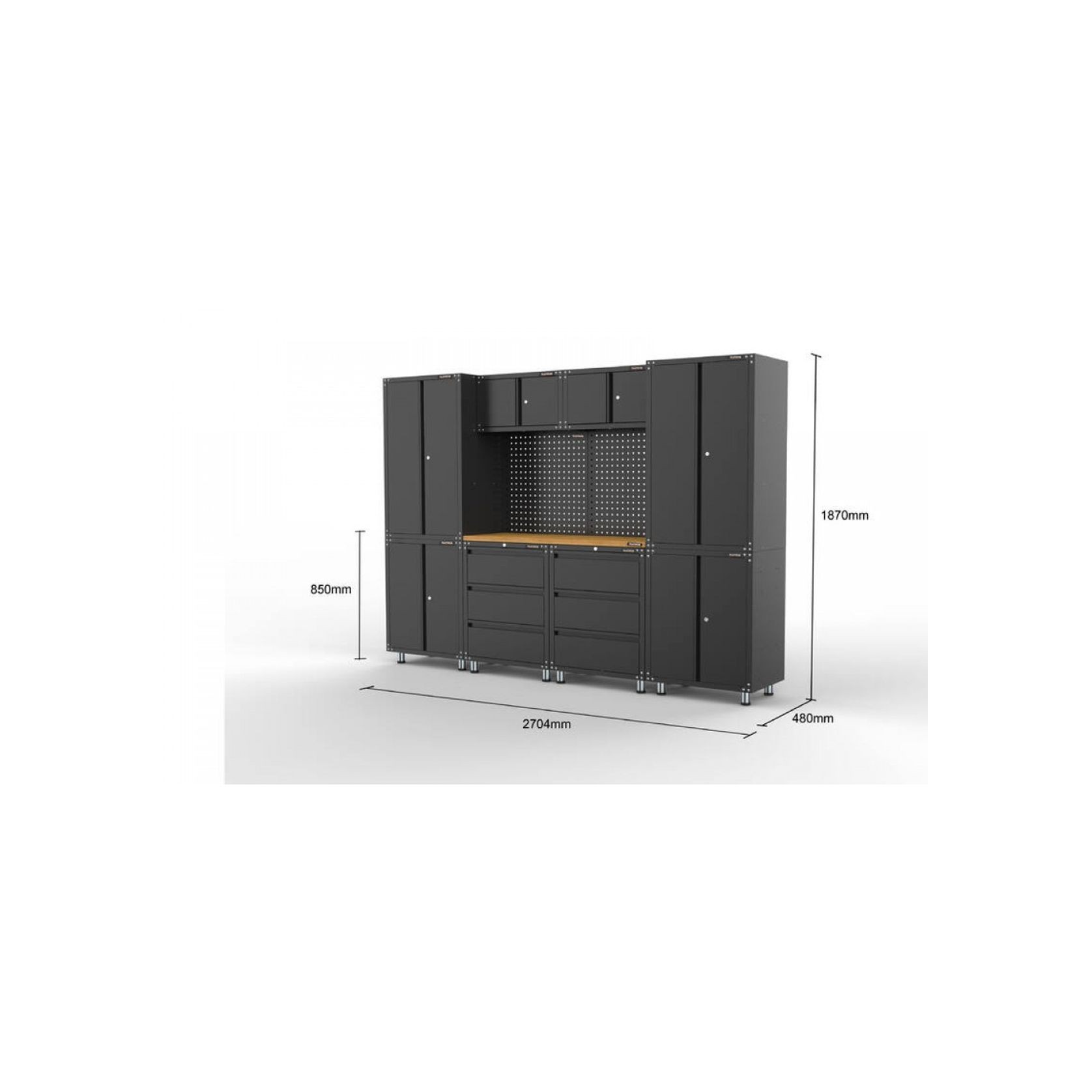 Black Workshop Garage Storage Cabinet Set | GS-D11B gallery detail image