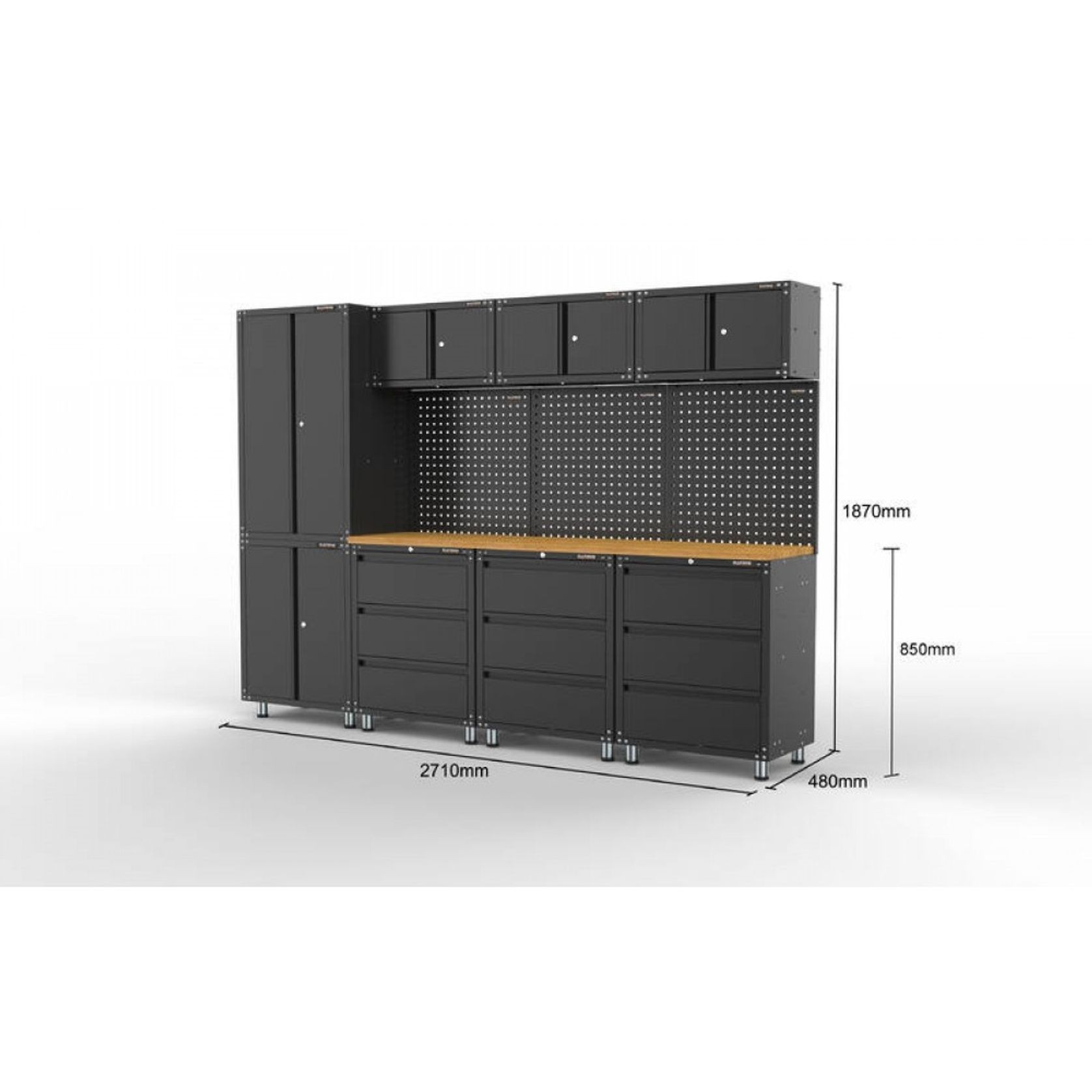 Black Workshop Garage Storage Cabinet Set | GS-D12B gallery detail image