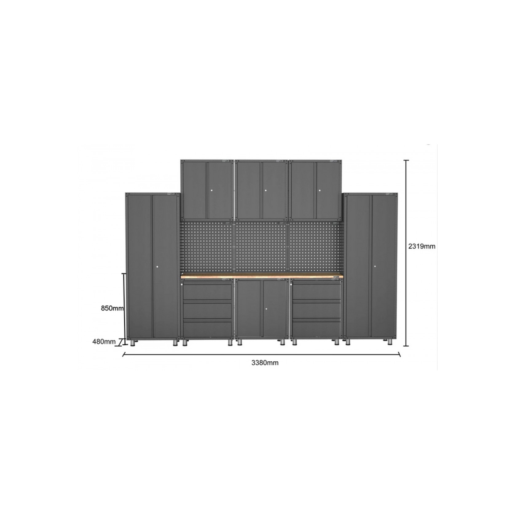 Black Workshop Garage Storage Cabinet Set | GS-D12C gallery detail image