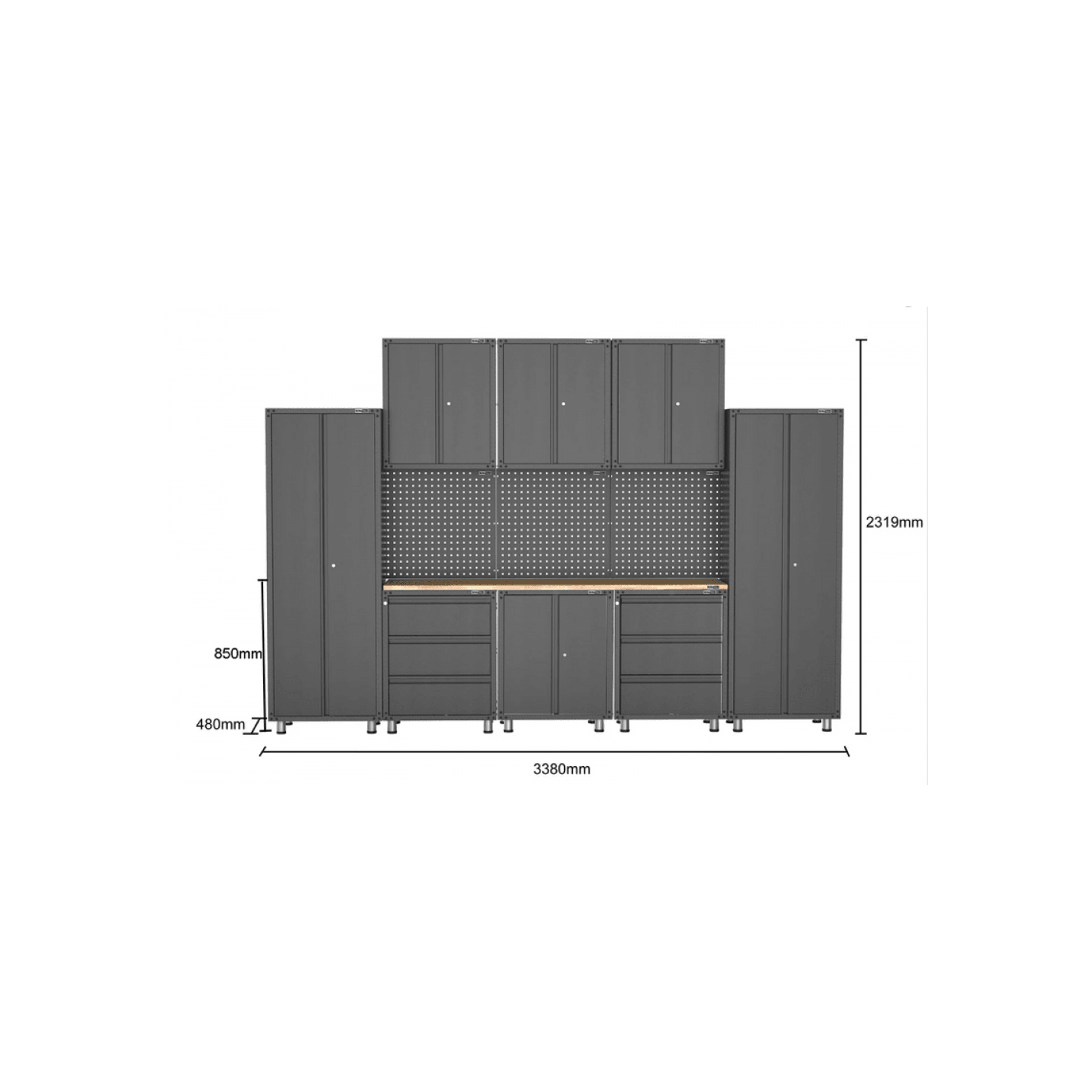 Black Workshop Garage Storage Cabinet Set | GS-D12C gallery detail image