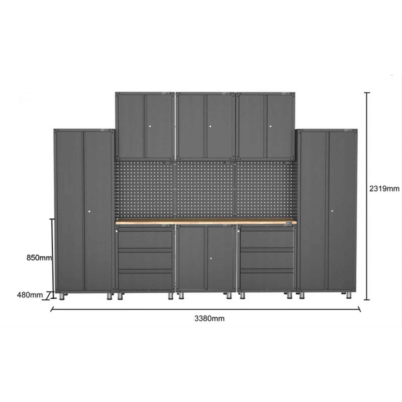 Black Workshop Garage Storage Cabinet Set | GS-D12C gallery detail image