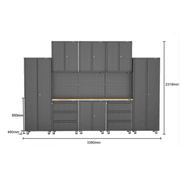 Black Workshop Garage Storage Cabinet Set | GS-D12C gallery detail image