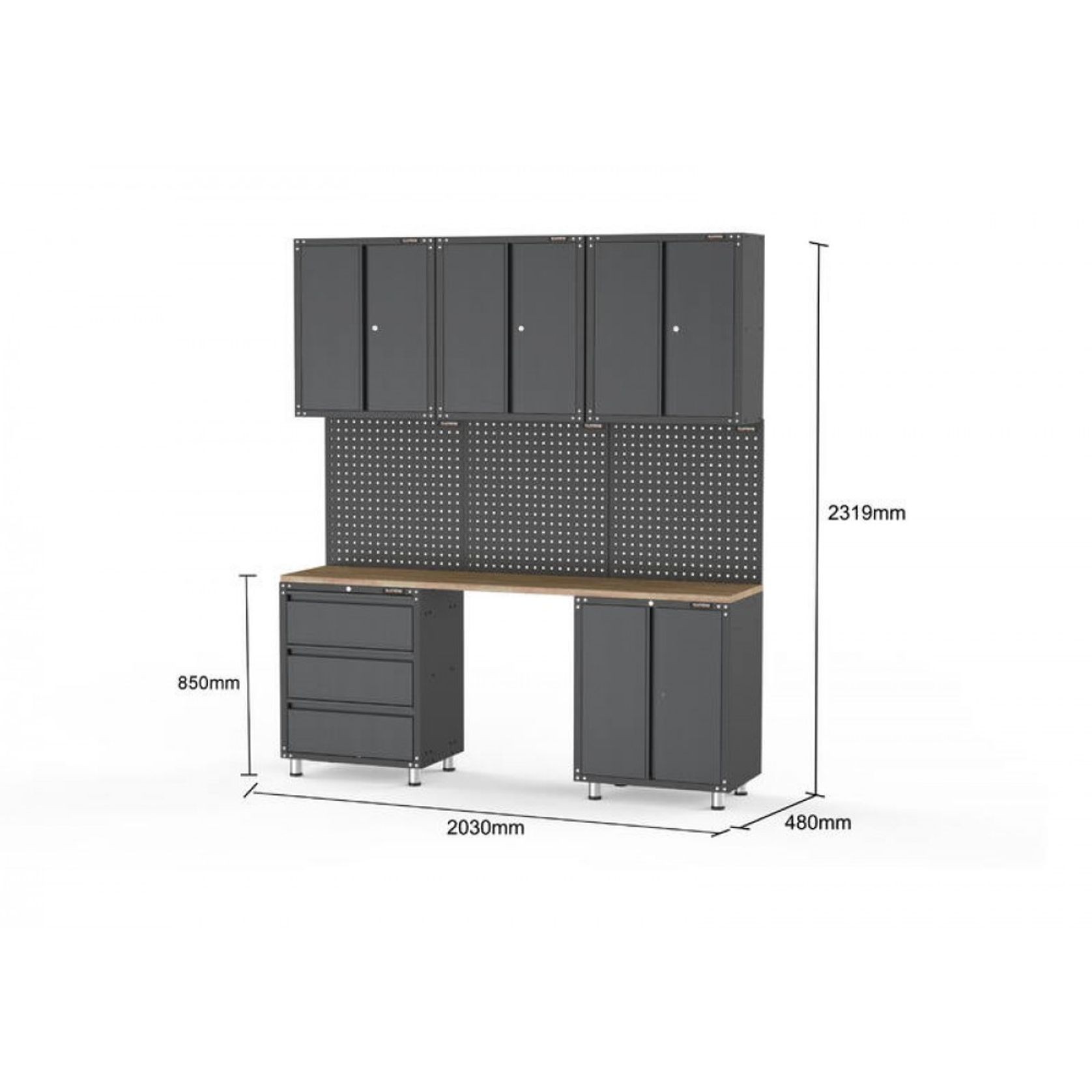 Black Workshop Garage Storage Cabinet Set | GS-D9 gallery detail image