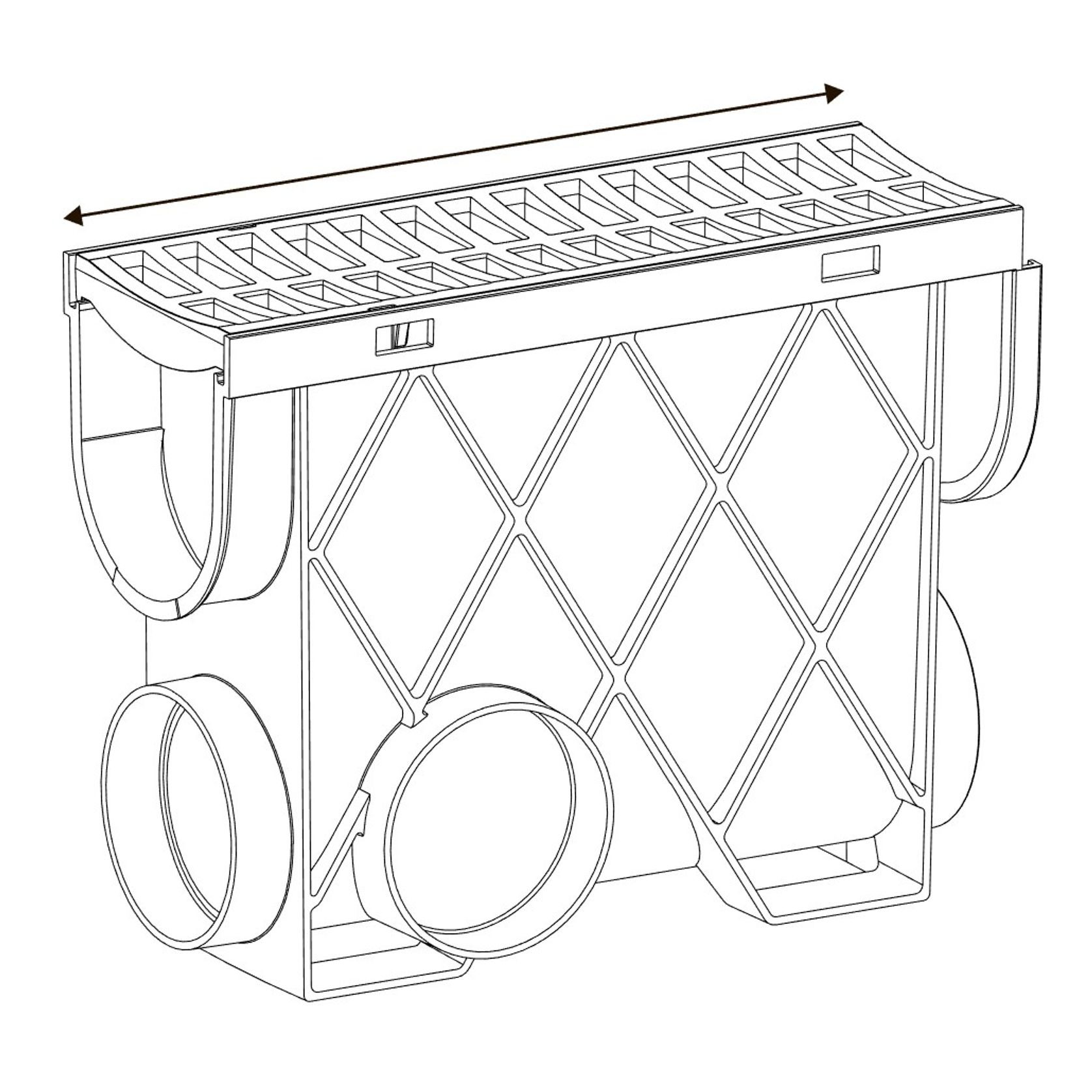 Storm Drain™ Slimline Pit with Black Heel Guard Grate gallery detail image