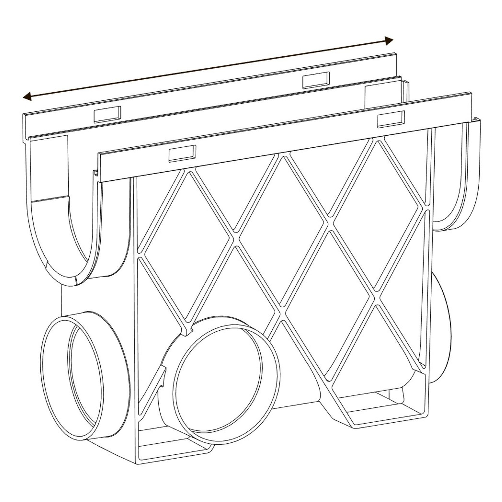 Storm Drain™ Slimline Pit with Black Heel Guard Grate gallery detail image