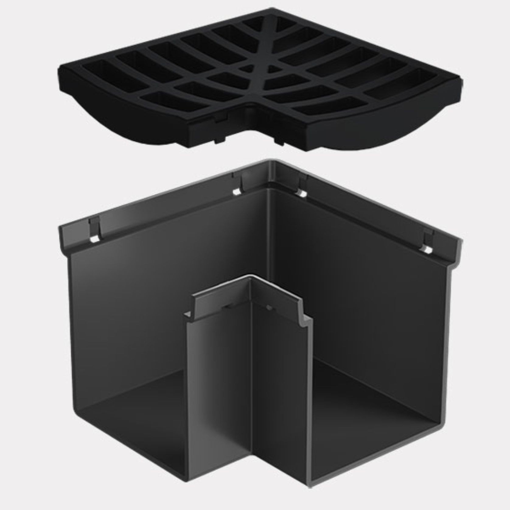 Rain Drain™ Trade – Corner with Black Plastic Grate gallery detail image