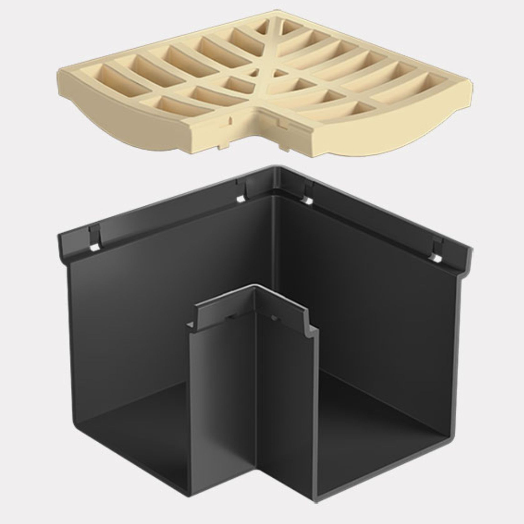 Rain Drain™ Trade – Corner with Sandstone Plastic Grate gallery detail image